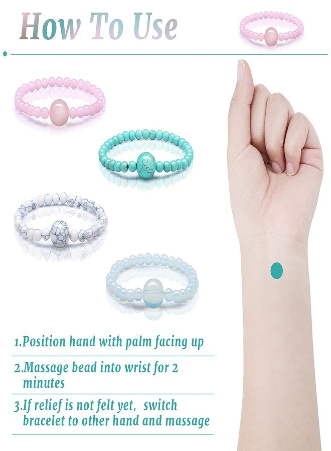 Jadive 4 Pieces Anti Nausea Wristband Seasickness Motion Sickness Bracelets Wristband Adjustable Motion Nausea Bands for Motion Sickness, Morning Sickness, Car Sickness, Travel Sickness - Image 4